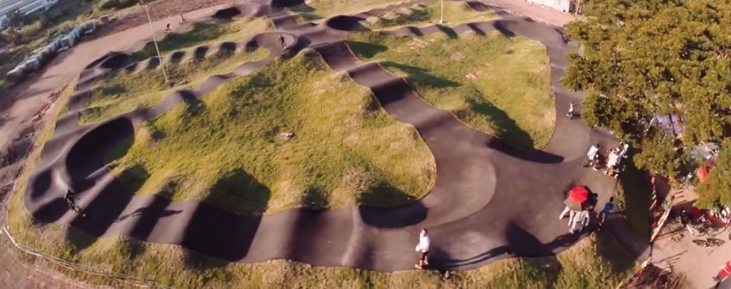 A drones eye view of the Velosolutions pump track in Thailand.