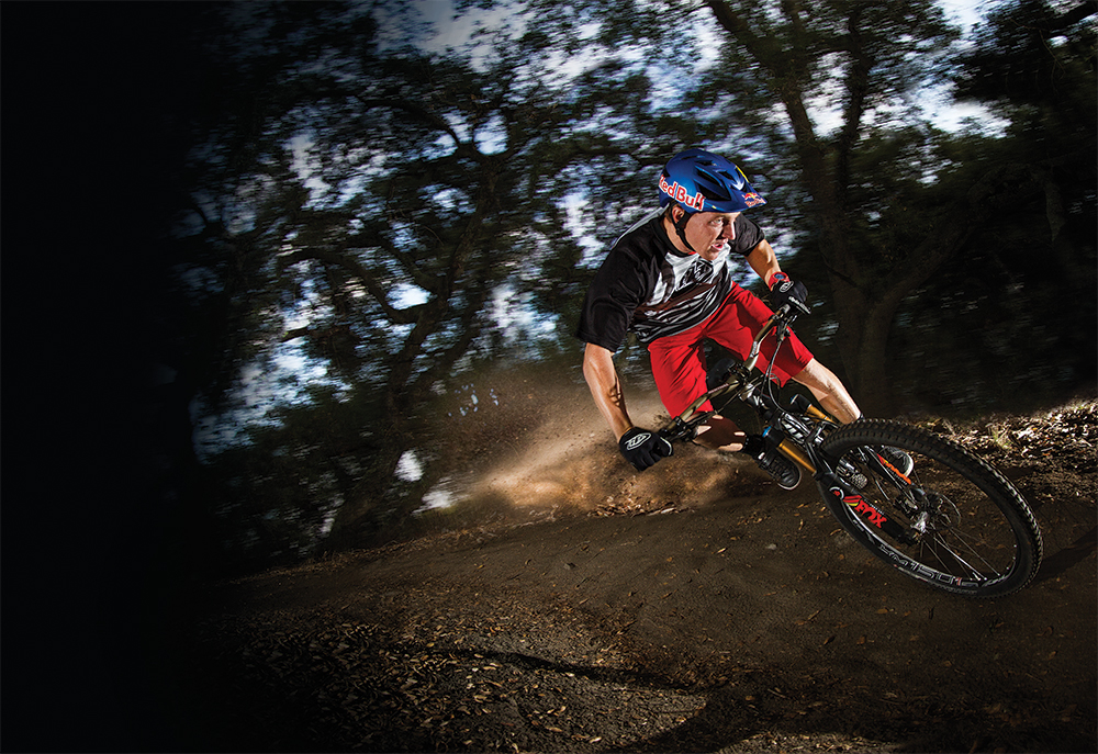 Aaron Gwin blowing some berms for Troy Lee in 2015.