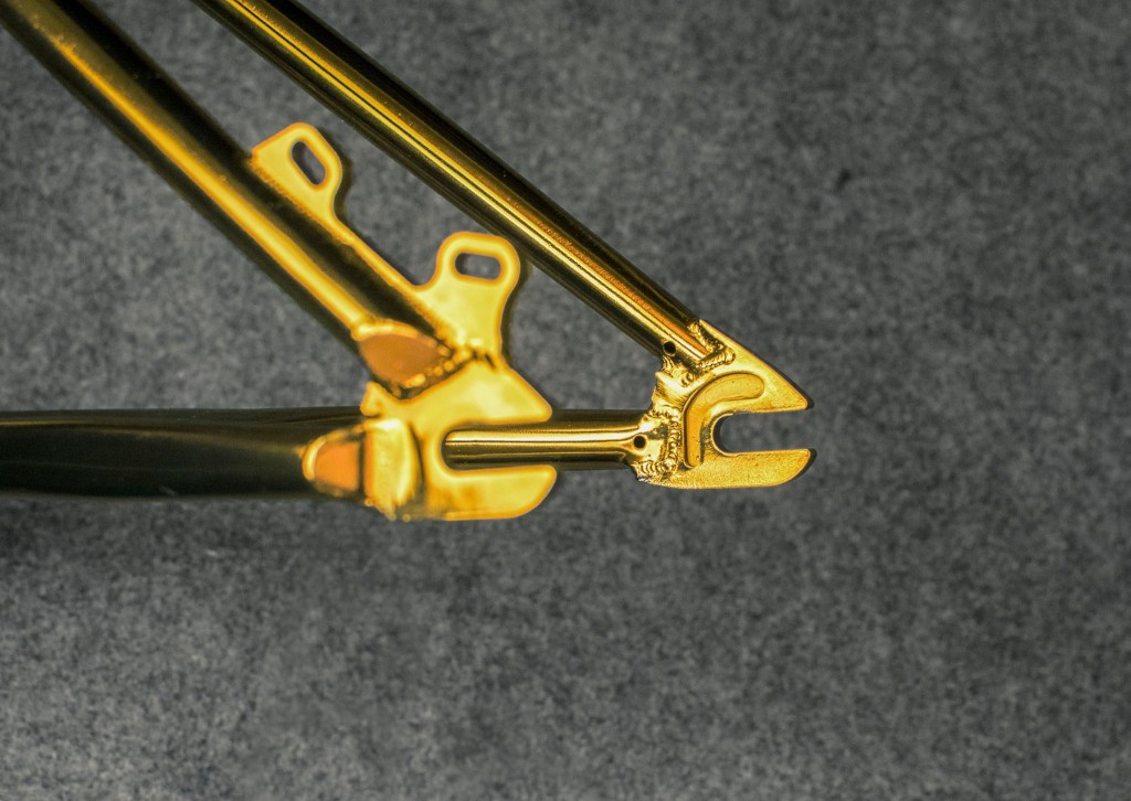 The DPS Bikes VICI frame comes with dialed and peg friendly machined dropouts.